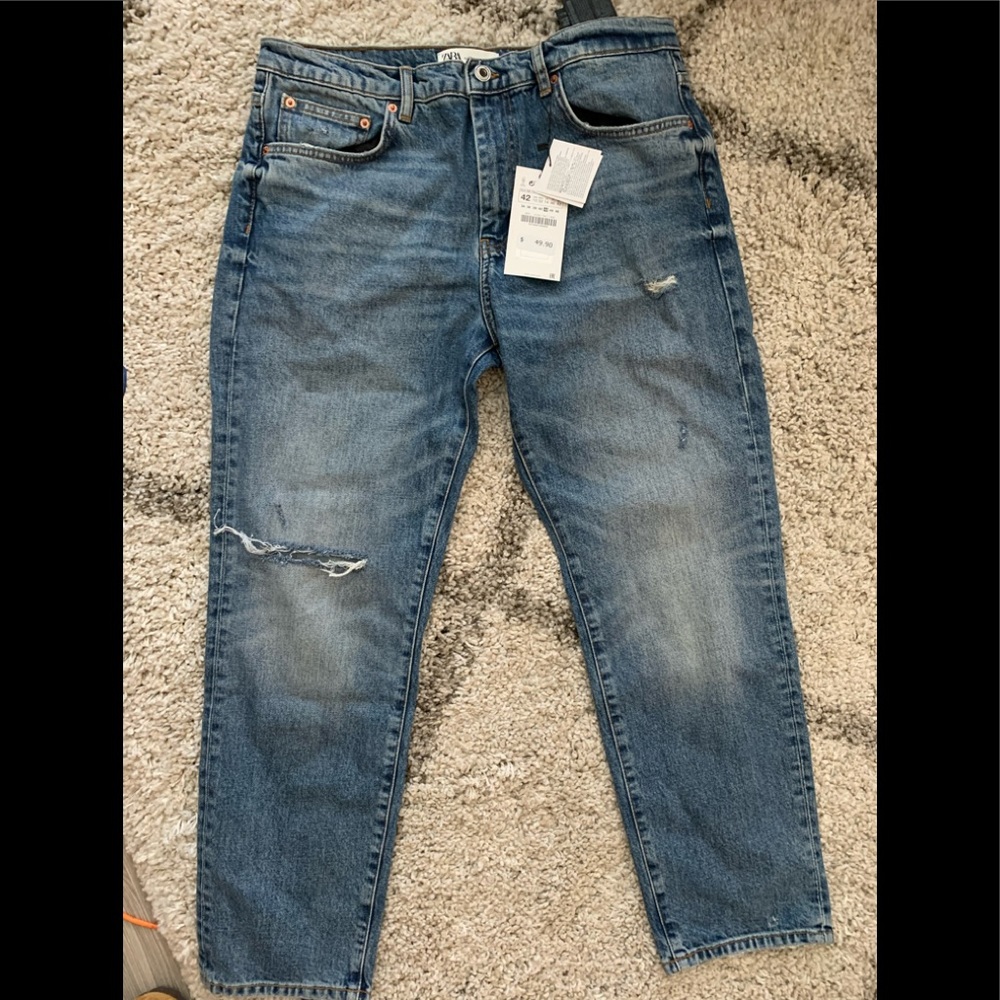 NWT ZARA THE NEW SLIM CROPPED JEANS